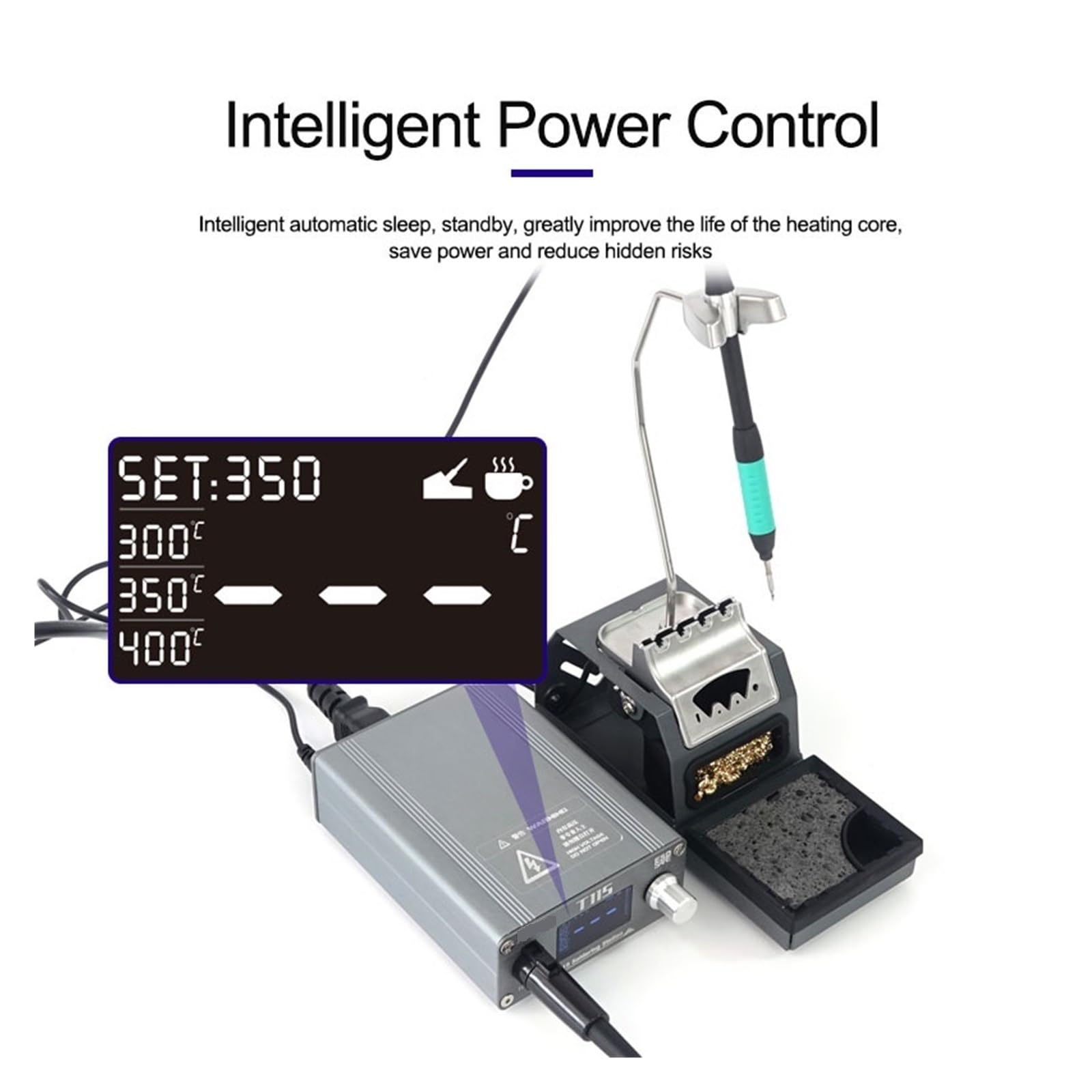 Stacja lutownicza, Inteligentna Stacja Lutownicza T115 Z Lutownicą Elektryczną Uchwyt JBC Końcówki Spawalnicze Do Naprawy Telefonu SMD BGA(T115k 3pcs)