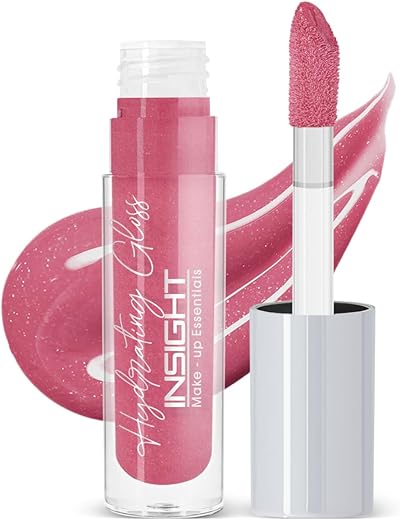 Insight Cosmetics Hydrating Gloss|Highly Pigmented|Glossy Texture |Long Lasting |Dramatic Color |Keeps Lips Hydrating,3.5gm(04-Pink Blossom)