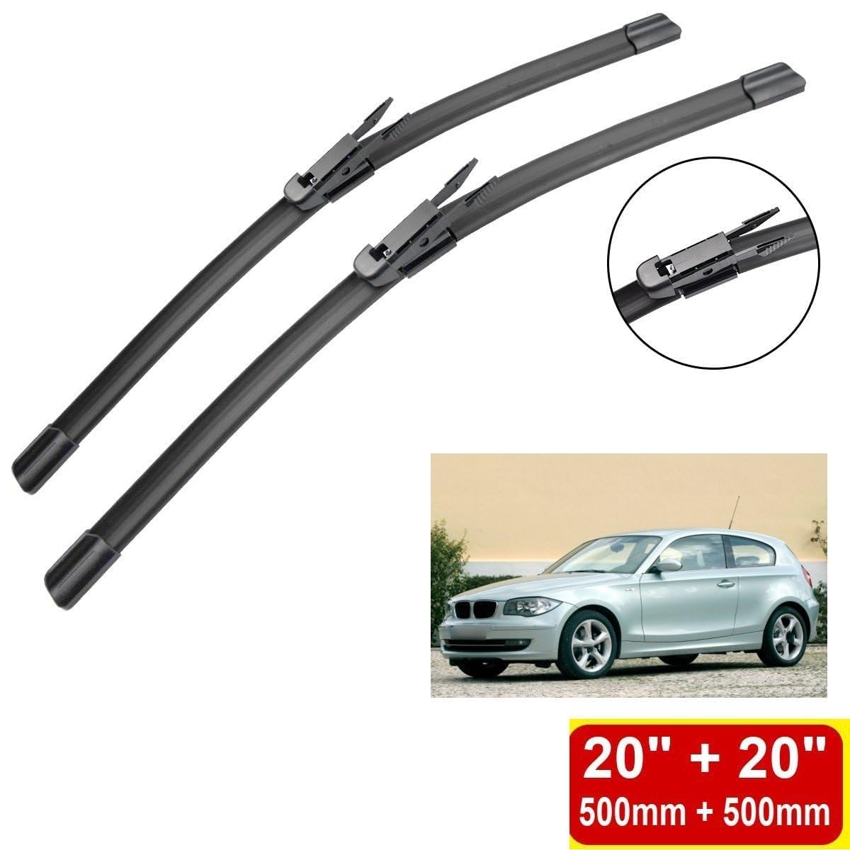 TUBIC Tergicristallo Parabrezza per BMW 1 Series E81 E82 E87 E88 118d 118i 120i 120d 123d 125i 128i 135i 116i 2004-2011,Auto Anteriore e Posteriore Tergicristalli per Parabrezza Ricambio Accessori