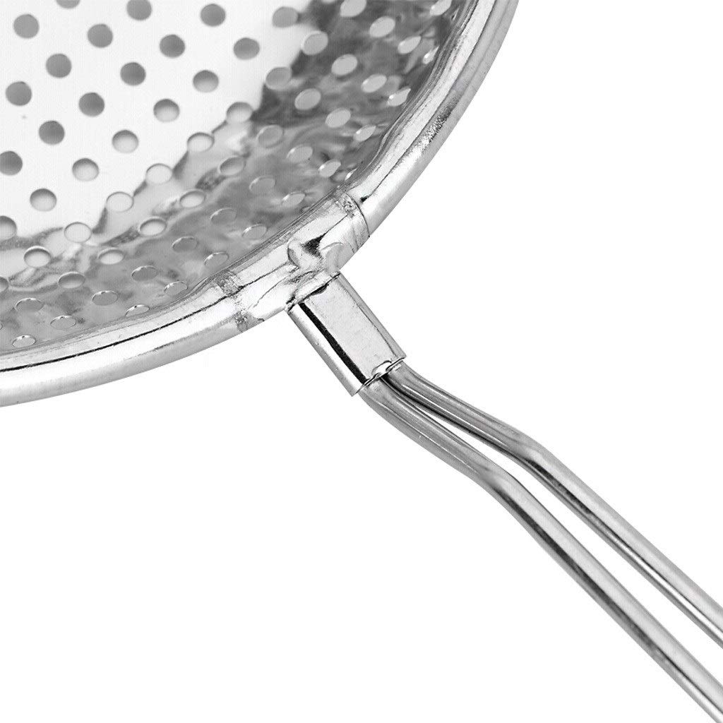 Espumadera Colador Colador de Acero Inoxidable Drenaje Neto con Mango de Acero de 16 cm fácil de almacenar Coladores de Cocina