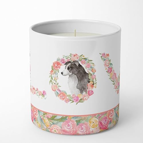 Caroline's Treasures WDK4690CDL Border Collie Love 10 oz Decorative Soy Candle, 10 oz, Multicolor