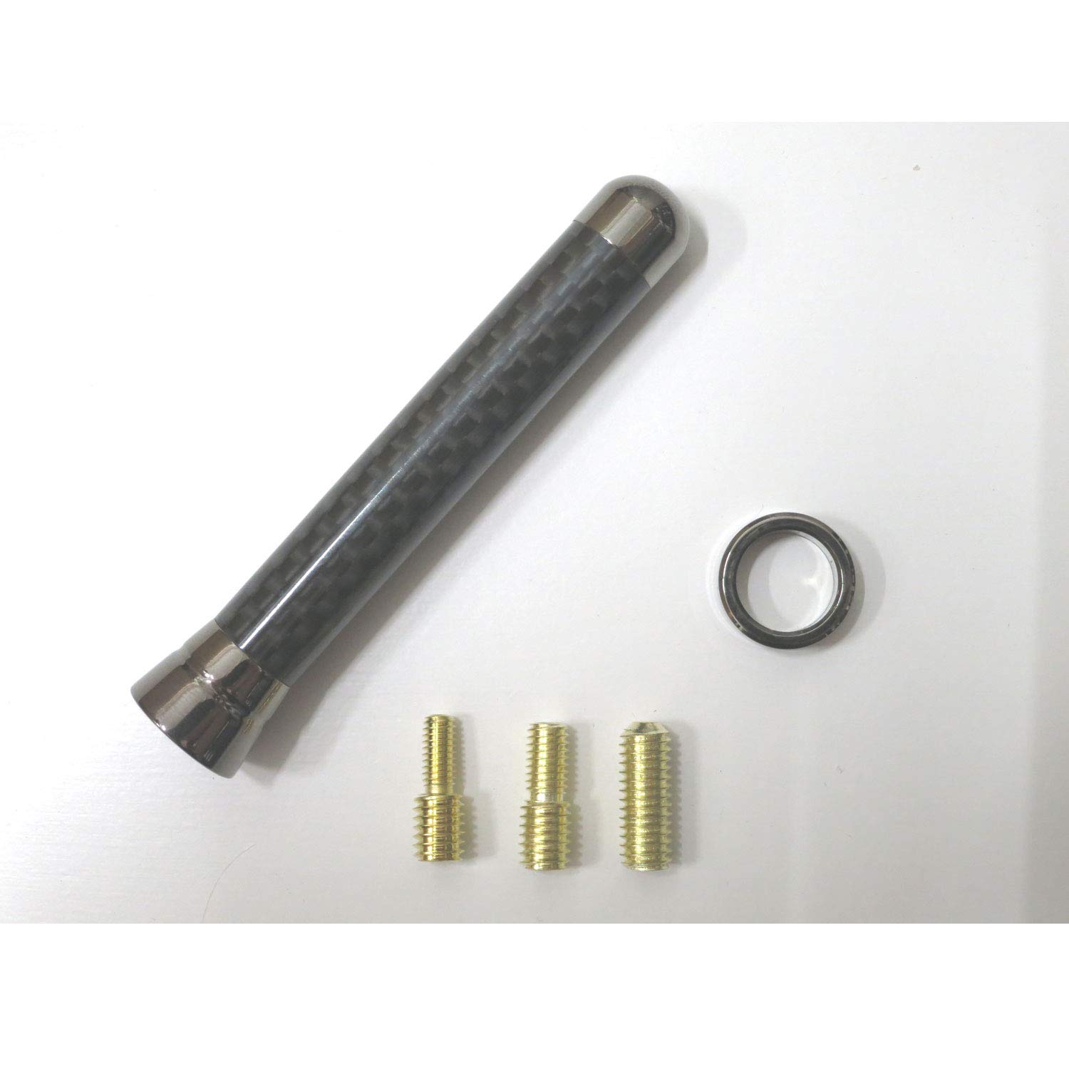 Amazon | ショートアンテナ リアルカーボン クローム スズキ エリオ 01