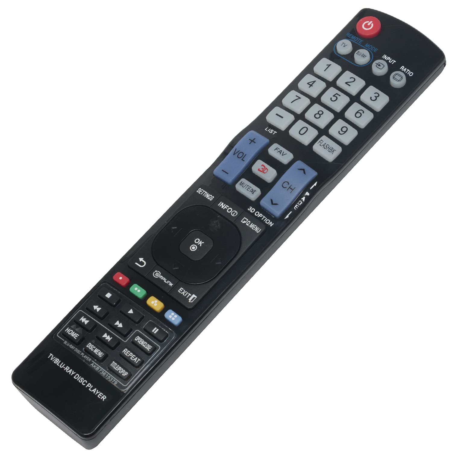 交換用リモコン　新しいAKB73615379 Universal BLU RAY Disc Player 3D TV 　Lg AKB72915206 AKB72915238 AKB72915252 AKB72914201 AKB72914207 Amazon | 交換用リモコン 新しいAKB73615379 Universal BLU RAY