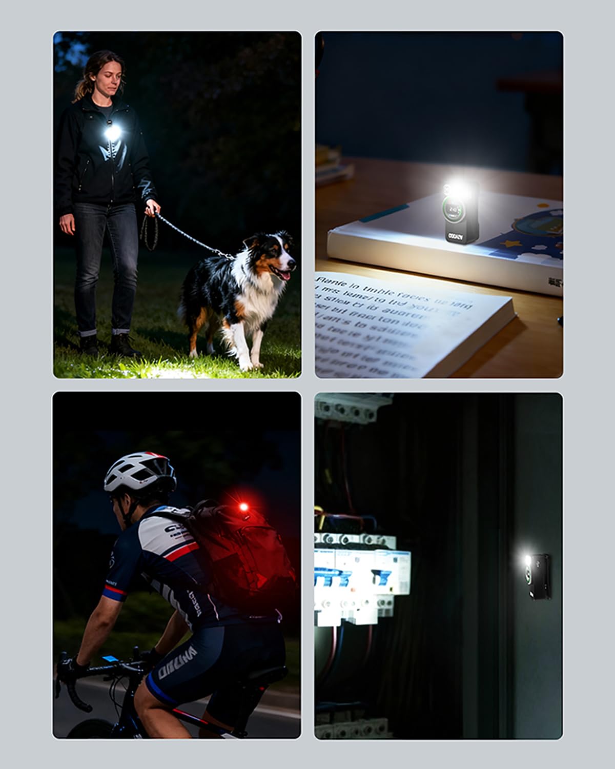 Godyga Lampe Torche LED Rechargeable 4-en-1 avec Télémètre Laser, Lumière Blanche & Rouge, Compteur de Golf, 500 Lumens IPX6, Clip Magnétique, pour Camping, Randonnée, Bricolage