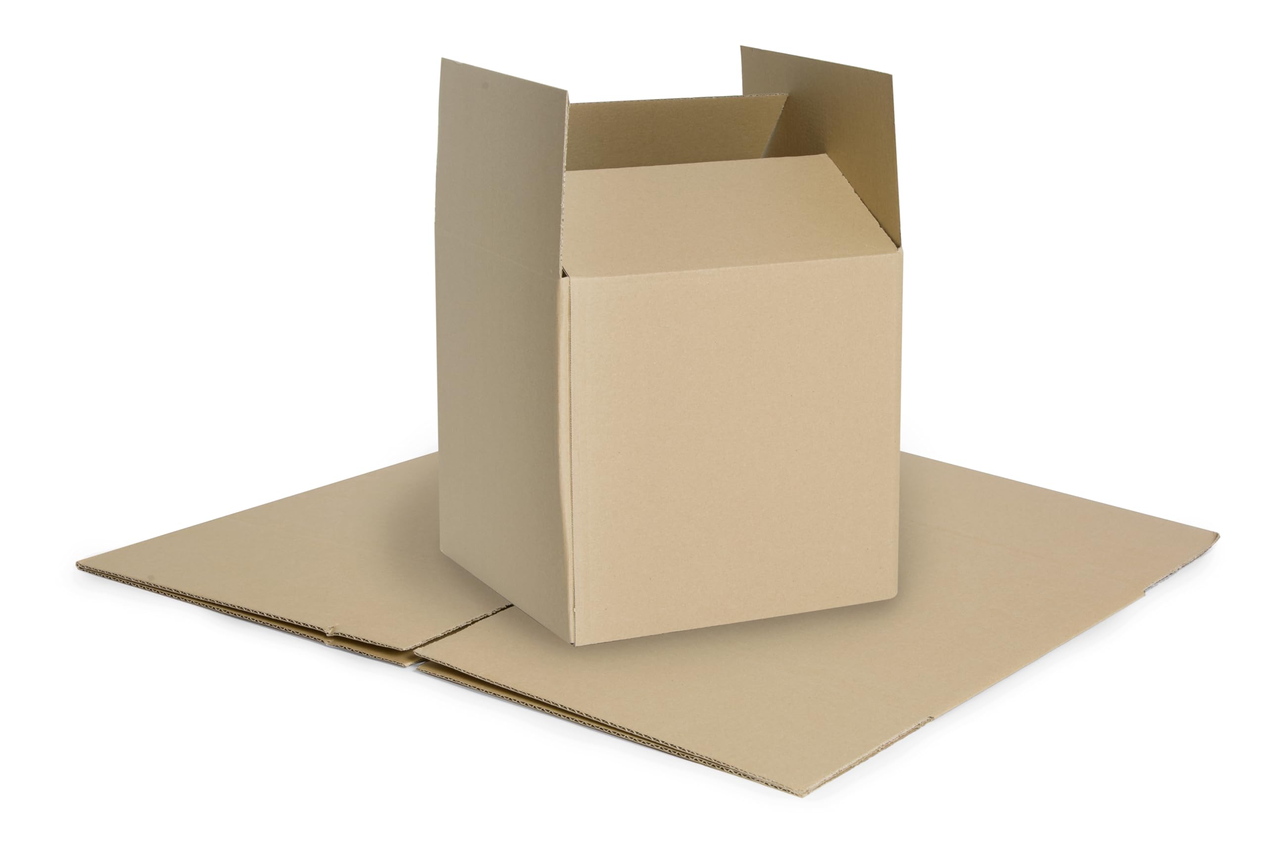 50 Stück Faltkarton 400x400x400 mm Versandkarton E-commerce Karton 1-Wellig 400G Braun Kartonage Verpackung Postkarton Versandschachtel Paket Päckchen