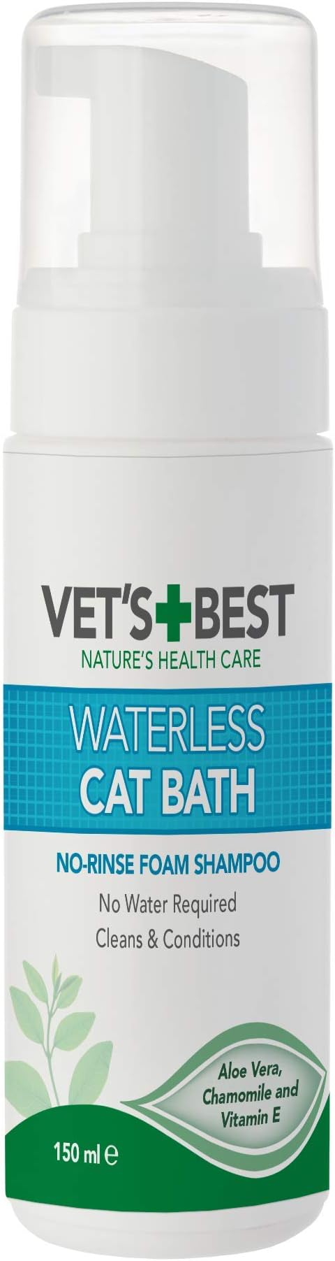Waterless Cat Bath No Rinse Shampoo For Cat, White, 150 Ml (Pack Of 1)