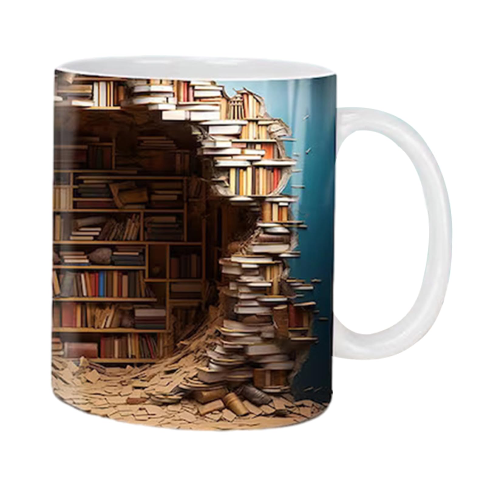 Eastuy I Bookshelf Mug | Library Bookshelf Mug | Creative Ceramic Coffee Mug | Effect Books Mugs | A Library Shelf Cup | Book Club Cup | For Book Lovers
