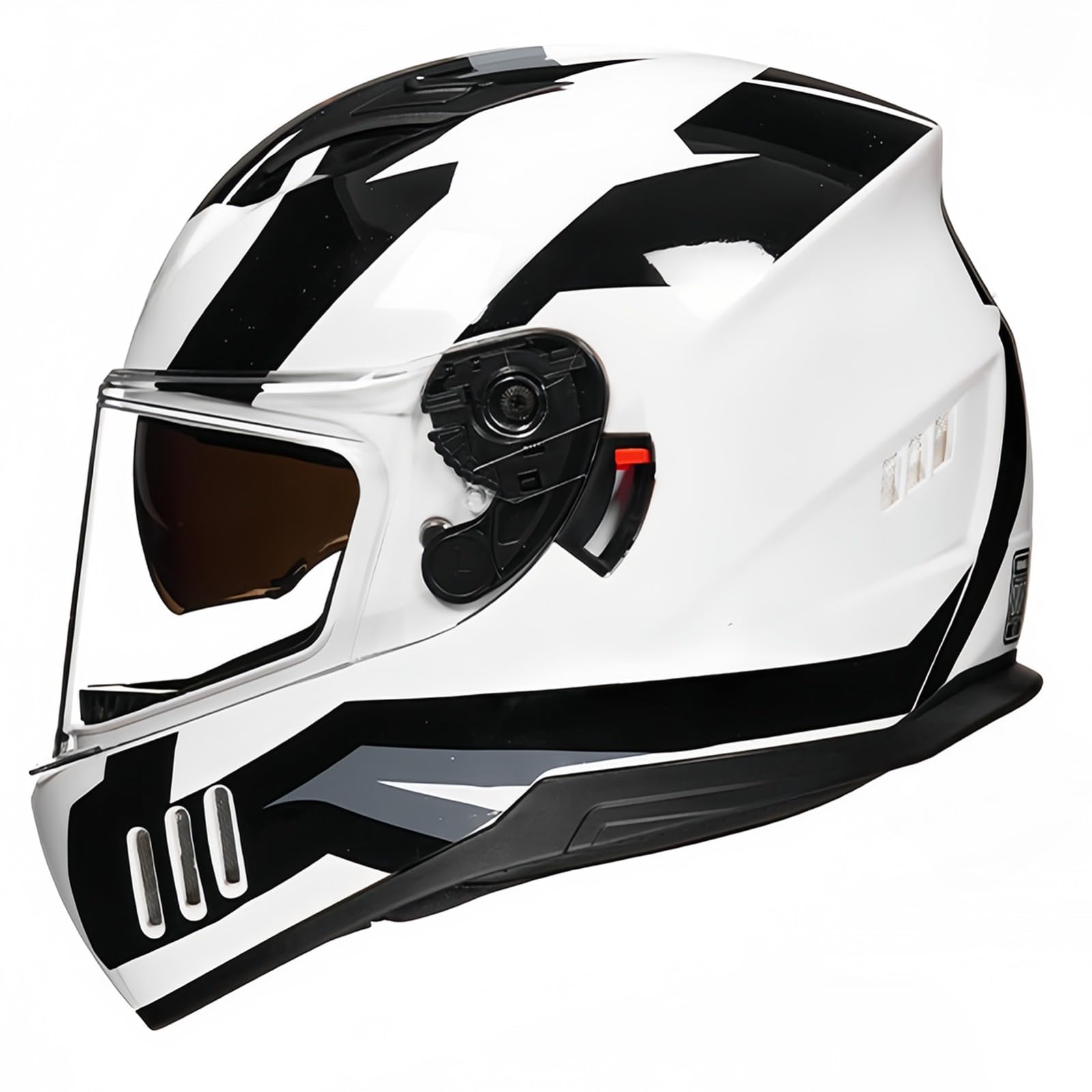 Kask szczękowy dla motocyklistów, integralny kask motocyklowy z certyfikatem ECE 2206, integralny kask motocrossowy, do jazdy po ulicy, uniseks, rozmiar A, rozmiar L (58-59 cm)