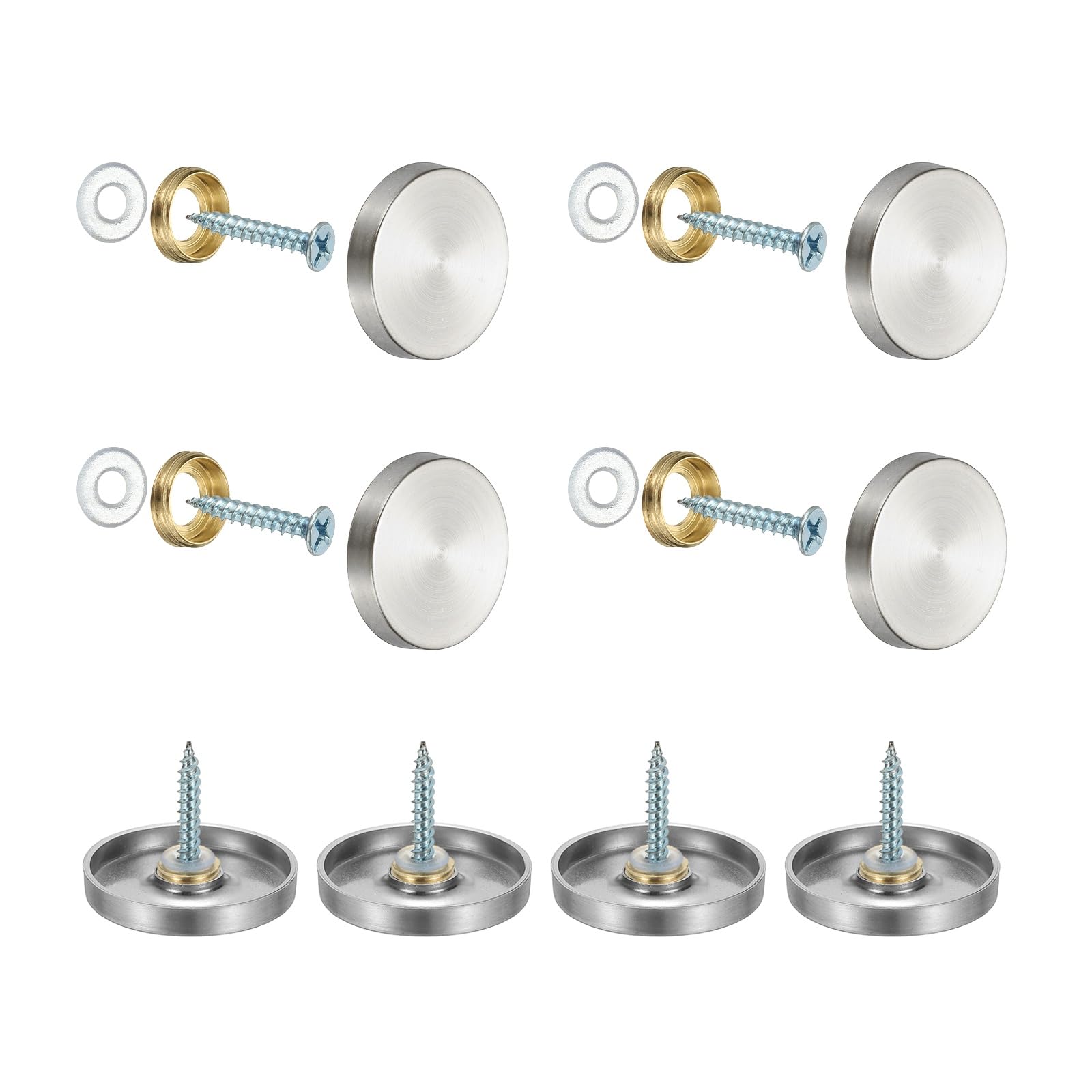 YELARXI Mirror Screws 304 Stainless Steel Decorative Caps Cover Nails Fasteners