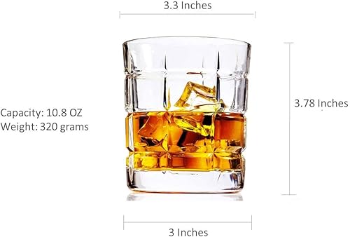 Miniatura 5 de Juego de 6 vasos de cristal para whisky, grandes sin plomo, vasos para degustación de vidrio escocés para beber whisky irlandés y tequila bourbon