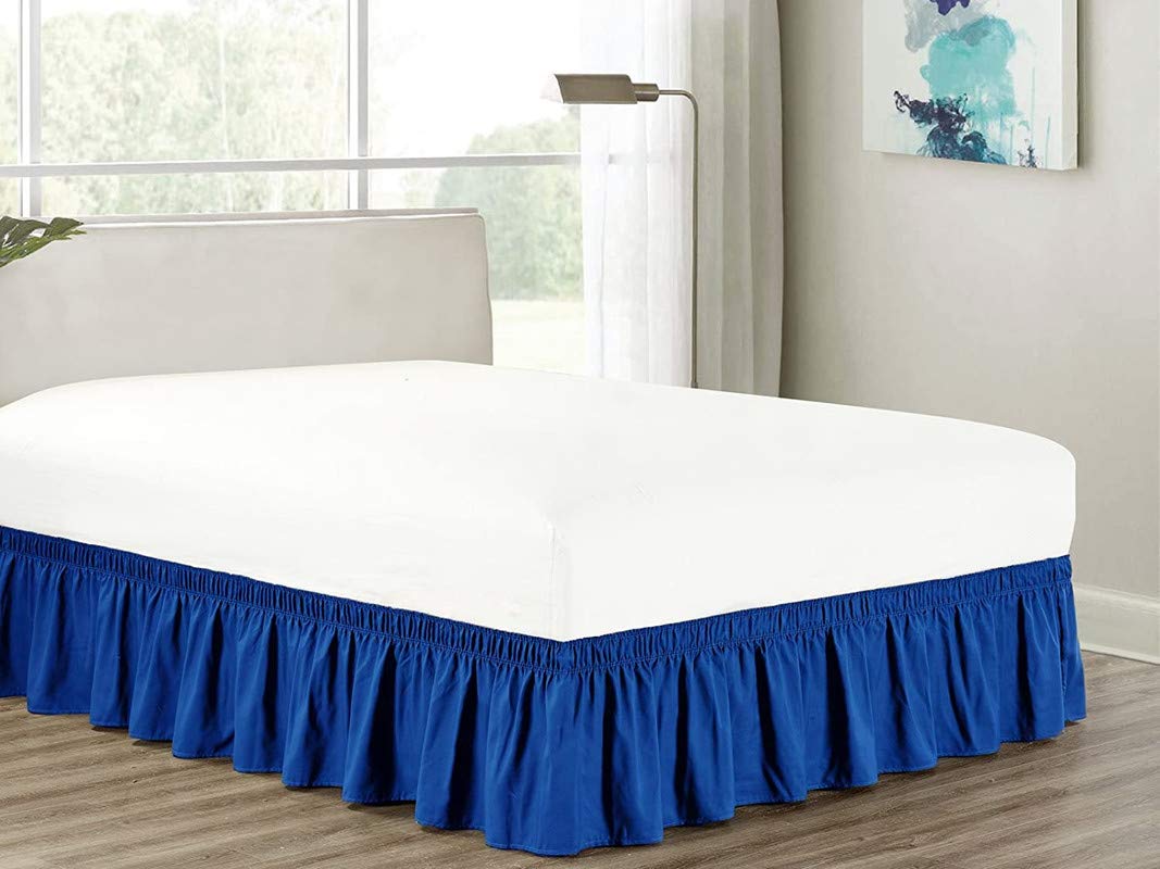 Royal Blue Bed Skirt Wrap Around 600Microfiber with Easy Fit with 21'' Inch Tailored Drop - Shrinkage and Fade Resistant with Microfiber 21'' Bed Skirt Queen Size [60'' x 80'']-image-39