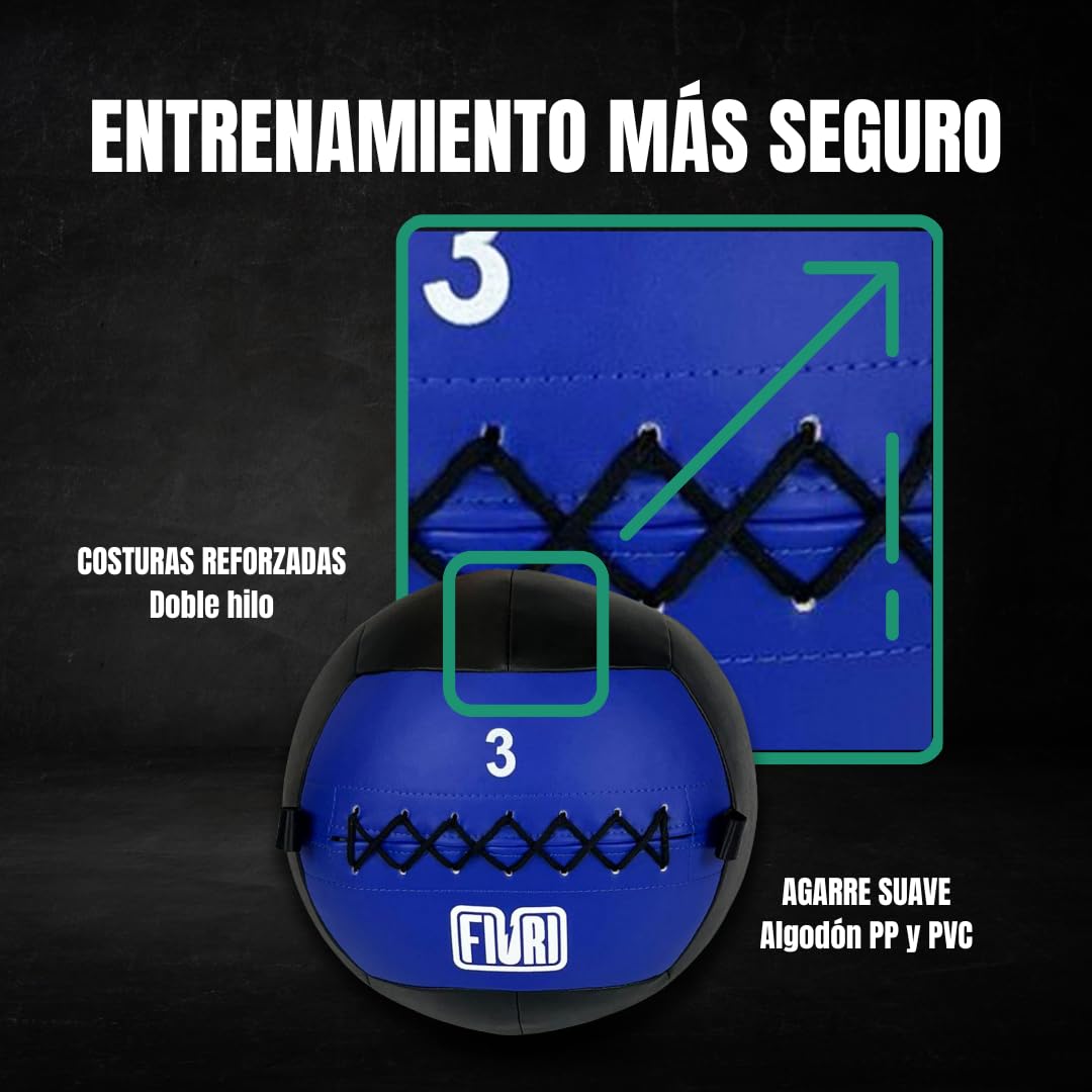 Wall Ball, Balón Medicinal Crossfit, Entrenamiento Funcional de Fuerza y Velocidad, Alta Intensidad, Pelota de 3, 6, 9 y 12 kg