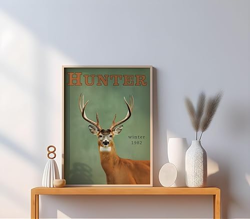 Miniatura 4 de Whitetail Deer Hunting Wall Art, Retro Outdoors Wildlife Travel Poster, Antler Buck Illustration, Hunter Sportsman Decor (Unframed) (9x11)