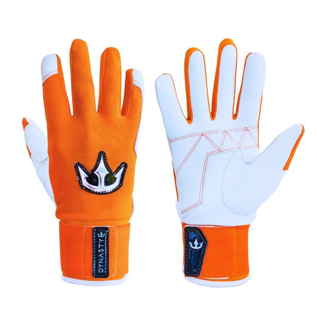 DYNASTY BASEBALL Bomb Squad Batting Gloves - Premium Goat Skin Leather, Full Wrist Support, Youth & Adult Sizes