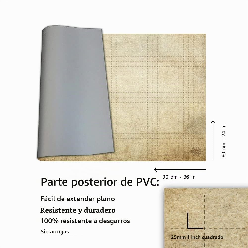 Doctor Frikistein Summoning Dungeon Grid Board | Essentiel Accessoire pour Jeu de rôle - Guerre – société | Compatible avec D&D Pathfinder et Warhammer | Deux Faces, RÉUTILISABLE, Durable et Pliable