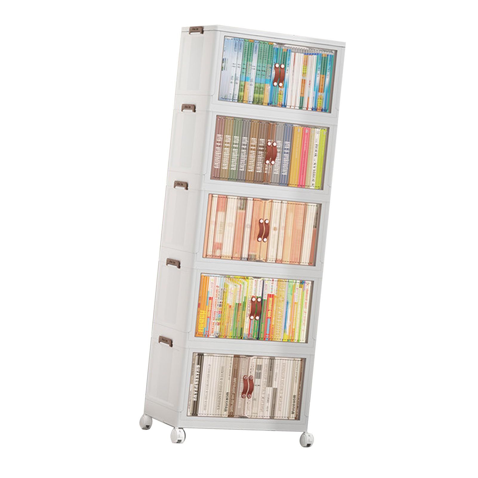 Multifunktionaler Zusammenklappbarer Aufbewahrungsschrank für, Snack-Organizer für Schlafzimmer, Kunststoff-Baby-Garderobe (5 Schichten)