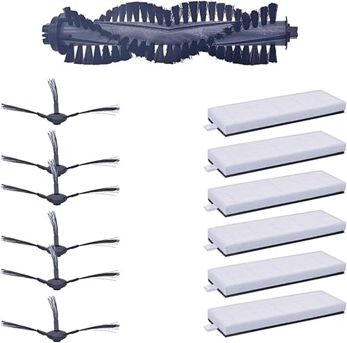1 cepillo + 6 filtros HEPA + 6 esponjas + 10 cepillos laterales, compatible con accesorios de aspiradora robótica ILIFE, compatible con Polaris,
