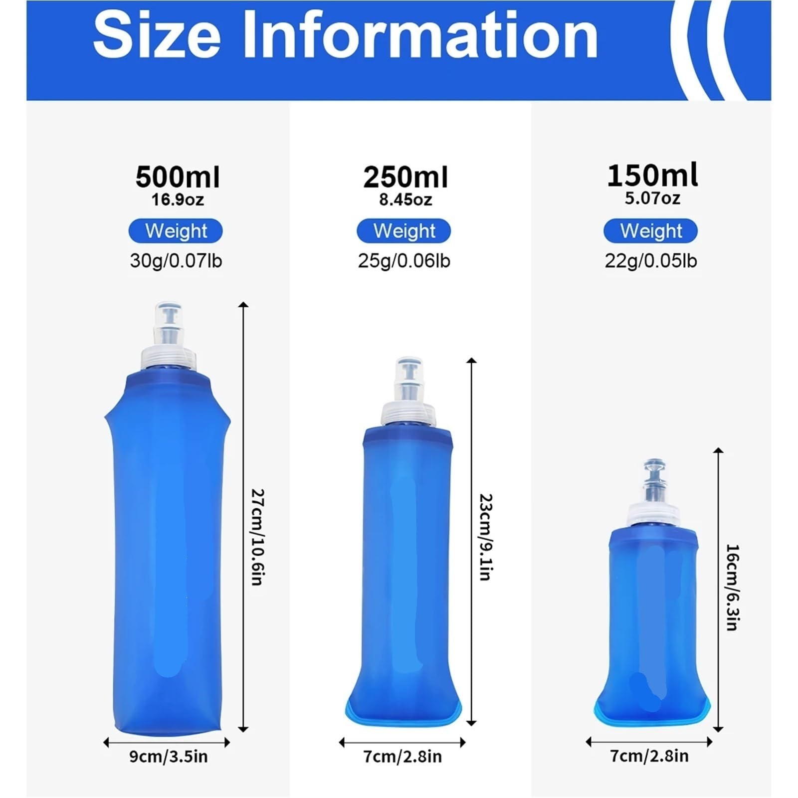 Weiche Camping-Wasserflasche, Trinkflasche, Sport, Falttasche, Outdoor, Laufen, Trinkrucksack, Taille, Fahrrad, BPA-frei (Rosa, 500 ml)