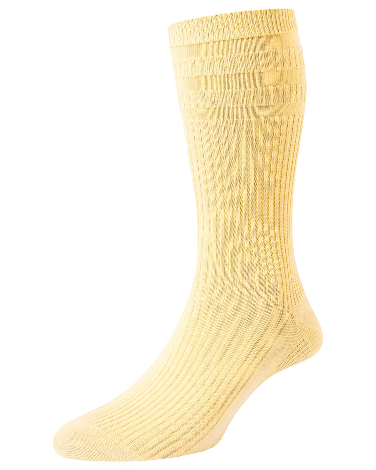 1 Pair HJ Cotton Softop Socks HJ91 Pale Yellow 6-11