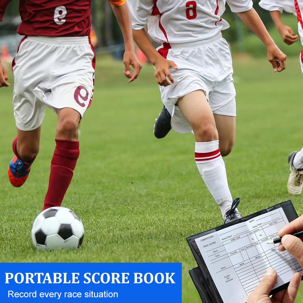 Juego de cartas de árbitro, kit de cuaderno de árbitro deportivo, tarjeta roja amarilla y bolsa de árbitro para fútbol