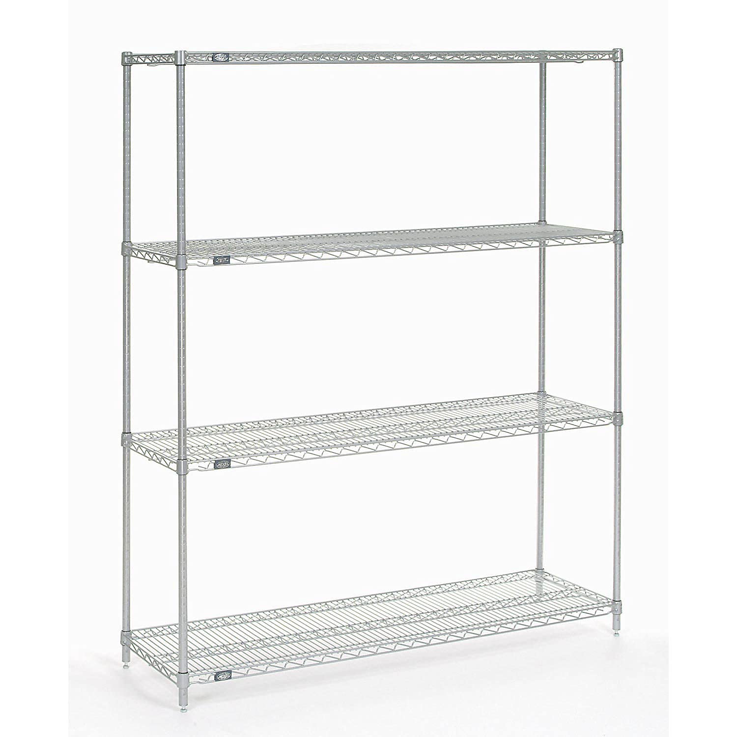 Nexel Wire Shelving, Poly-Z-Brite, 60"W x 14"D x 74"H