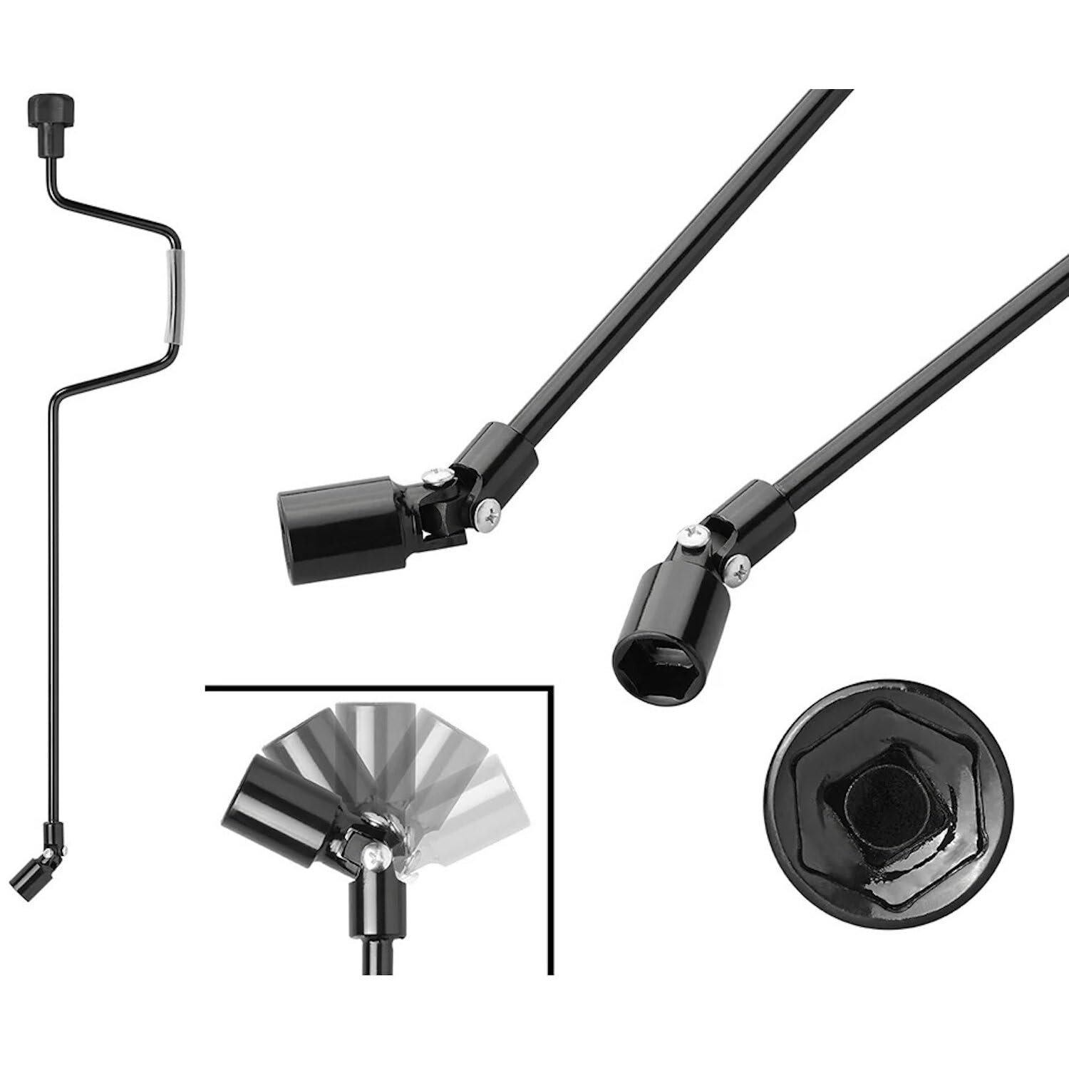 ProPlus Prolunga a manovella con giunto cardanico, 740 mm, supporto manovella 19 mm