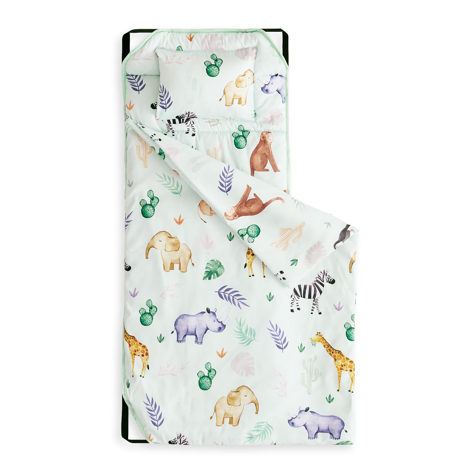 Wake In Cloud - Cot Nap Mat with Pillow and Blanket, for Toddler Kids Boys Girls in Daycare Kindergarten Preschool Pre K with Elastic Corner Straps,