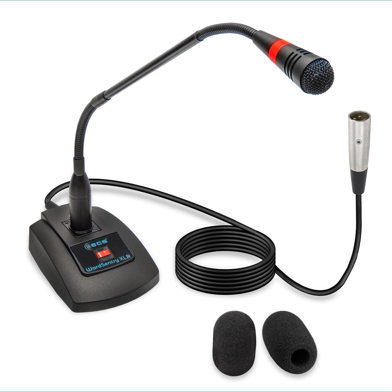WordSentry XLR Gooseneck Microphone with 48 Volt Phantom Power – Professional Uni-Directional High-Fidelity Audio, Adjustable Flex Arm, Durable Metal Construction, Heavy Duty Base