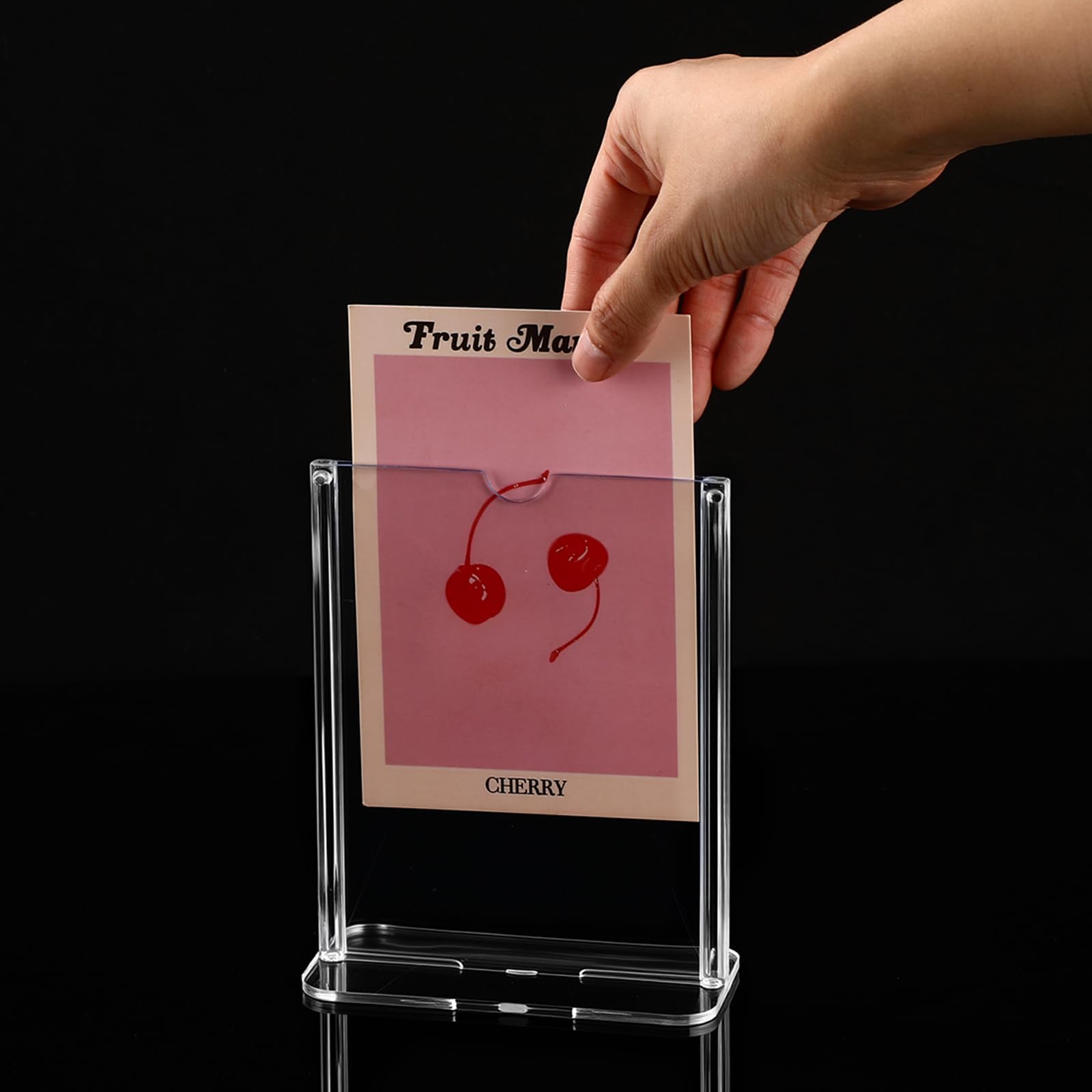 Vicenpal Acryl-Schilderhalter, 10,2 x 15,2 cm, transparent, doppelseitig, T-Form, Kunststoff, Menüständer für Hochzeit, Party, Büro, Geschäft, Hotel, Restaurants, 24 Stück