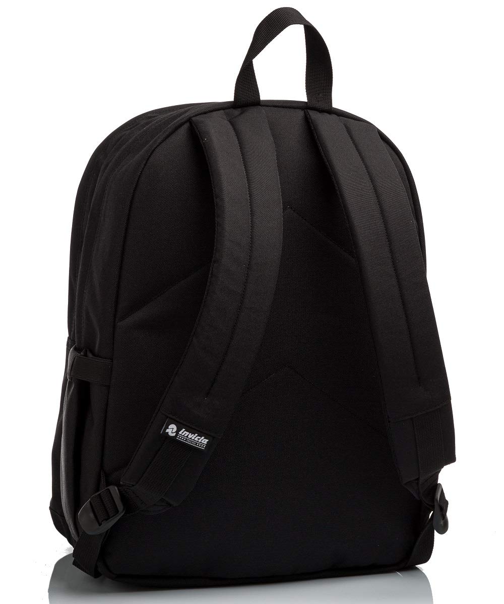 Invicta Jelek Zaino Scuola Media Ragazzo Ragazza, Scuola Superiore, Tinta Unita, Scomparto PC, Tasca Borraccia, nero bianco