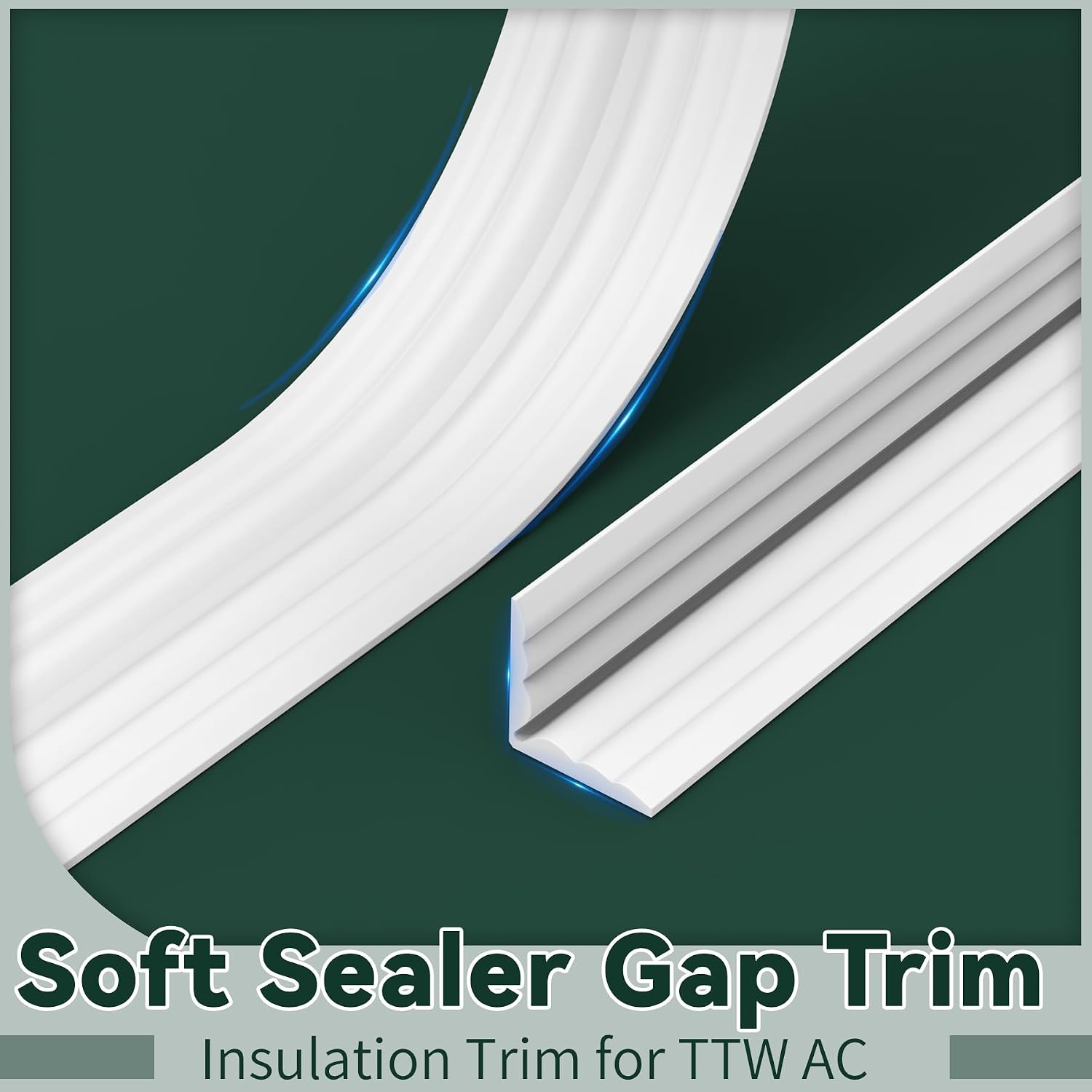 Flehomo Through The Wall AC Trim, Adhesive Trim for Through The Wall Air Conditioner Units, 90° Plastic Sealer Gap Trim, Windproof & Nice Appearance