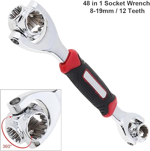 Miniatura 3 de 48 In 1 Universal Socket Wrench, Chrome Vanadium Steel, Multi-function Wrench Spanner Tool with 360 Degree Rotating Head Spanner Tool for Home & Car