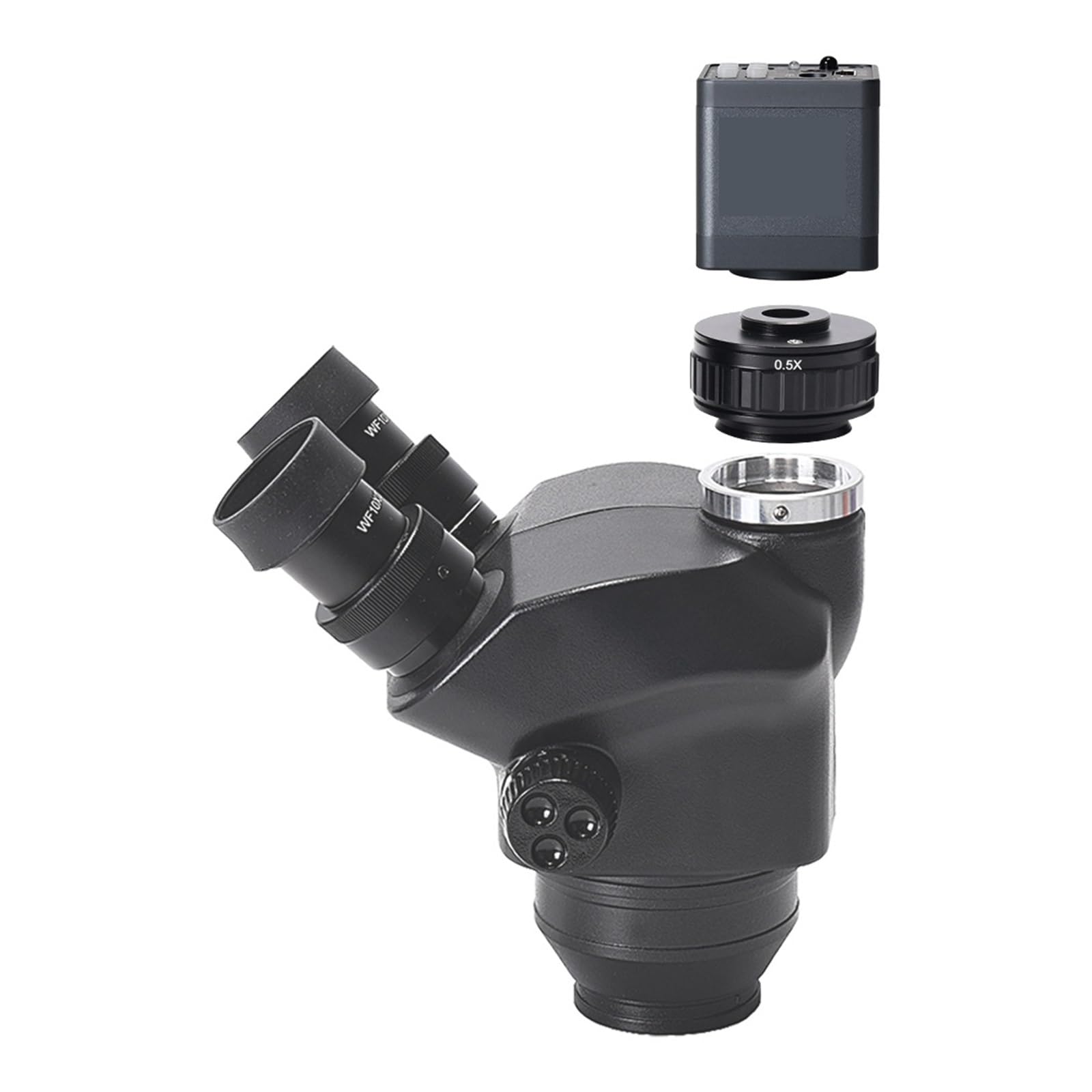 Lente de Microscopio, Cámara de microscopio vídeo Industrial 4K 2160P HD 41MP con Lente adaptadora Montura C Trinocular 0.5X for Laboratorio investigación educativa