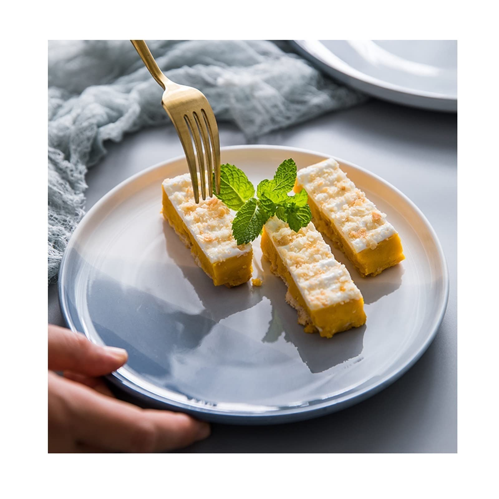 talerz obiadowy Płyta ceramiczna stekowa płyta deserowa Talerz Talerz płytki żywności Nadaje się do mikrofalówki Lodówka Zmywarka 4 sztuki talerz