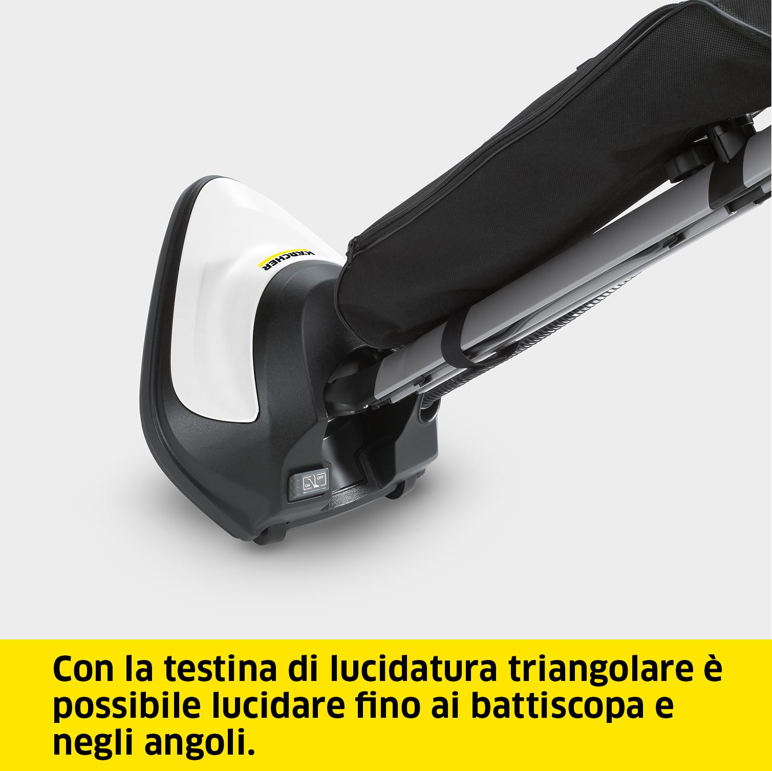 Kärcher FP 303 Lucidatrice VERSIONE BIANCA - Capacità Sacchetto Filtro 4 l, Velocità 1000 Giri/Min, Ampiezza di Lavoro 290 mm - 3 Pad Lucidatura, Sacchetto Filtro in Carta, Cavo da 7 m