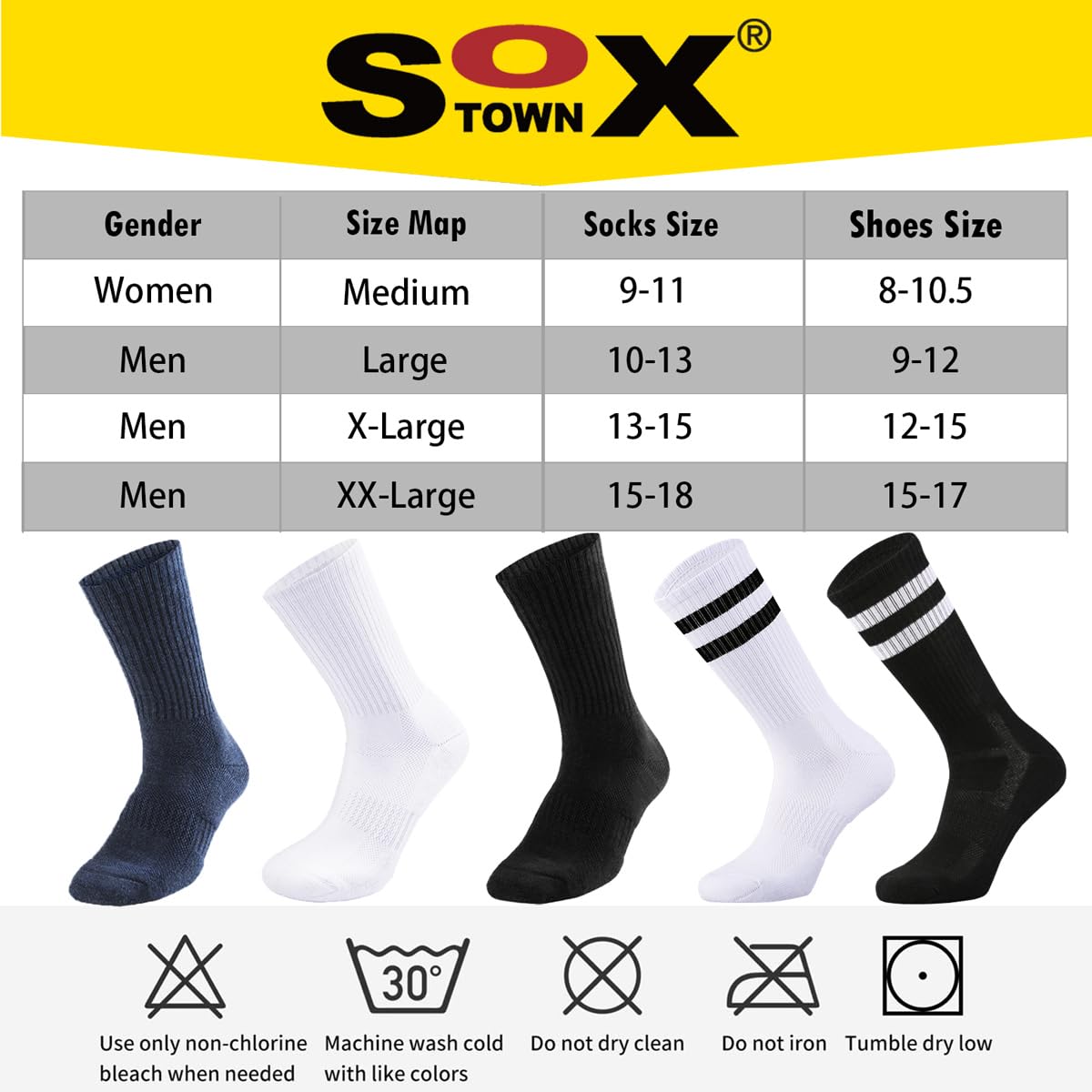 Sox Town Moisture Wicking Breathable Performance Combed Cotton Cushion Crew Socks Men 6 Pack (Light Grey L)