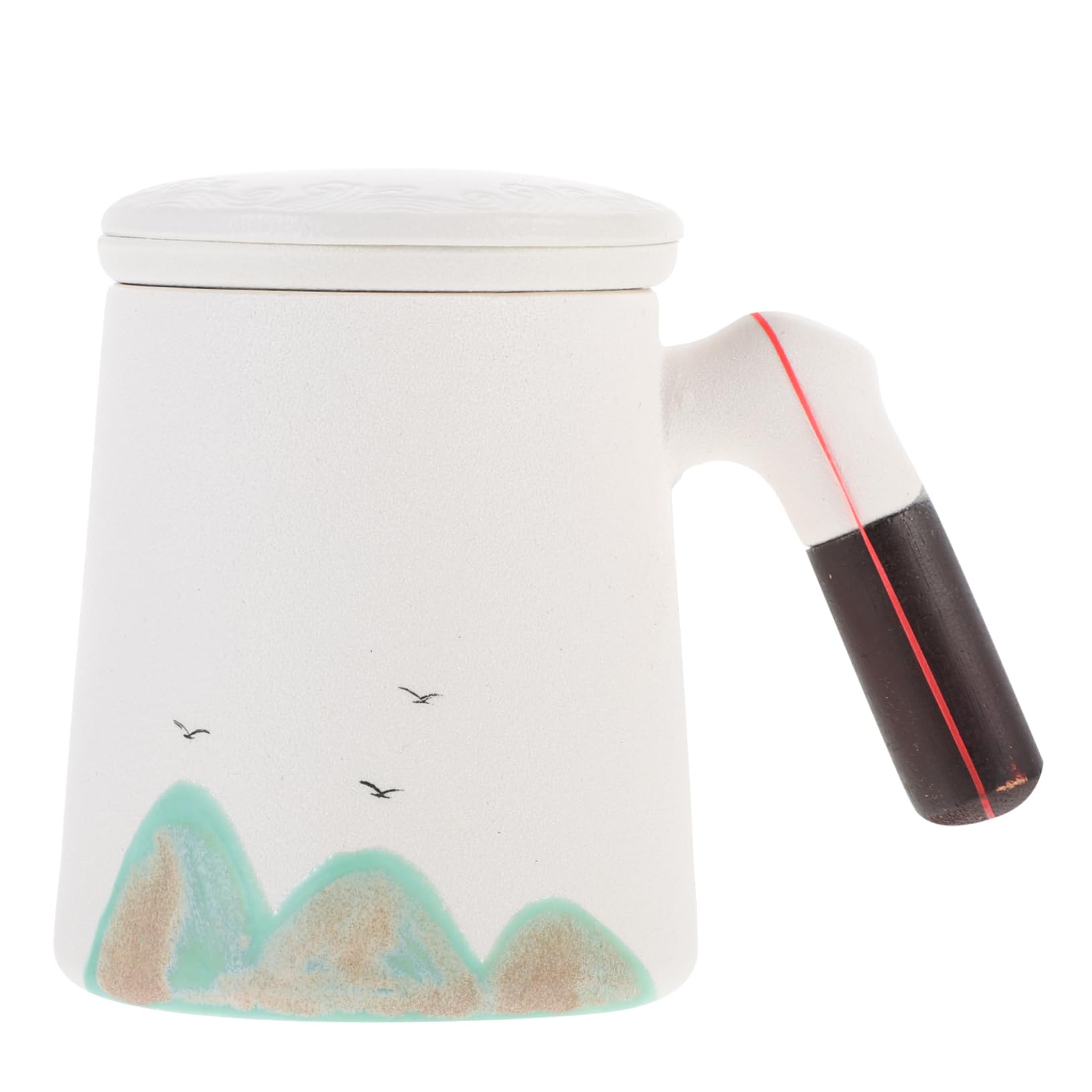 HOLIDYOYO 1 Set Ceramic Tea Infuser Mug with Lid Portable Tea Cup for School Office and Home Present Ready with Elegant Box Design