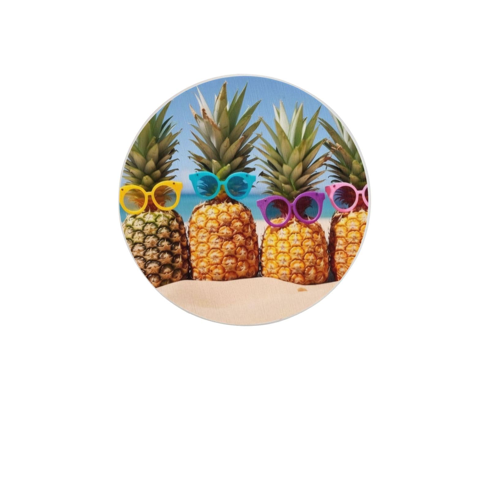 Ocean Beach Pines Absorbent Drink Coasters Diatomaceous Round Coaster 4 Inch Reusable Cup Coasters Set 4pc