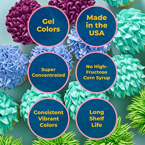 image for Bakery Crafts Premium Gel Food Coloring 12 Bottle Assortment, 7.2 Fl O