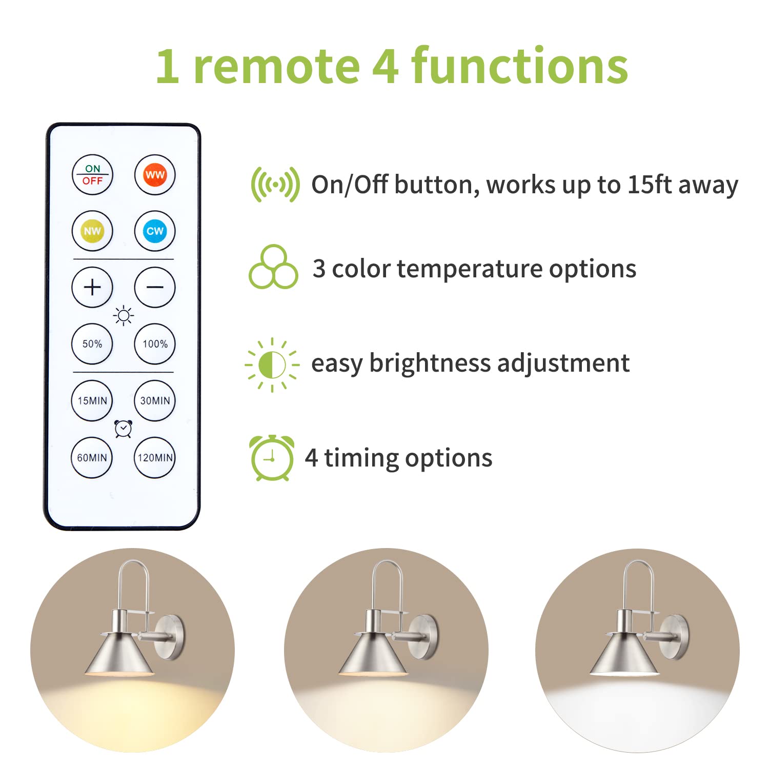 Novantl Battery Operated Wall Sconce, Wireless Battery Operated Wall Lights, Brushed Nickel Wall Sconces Set of Two Battery Operated, Remote Wall Sconces Set of Two, Wall Sconces for Gallery, Bedroom