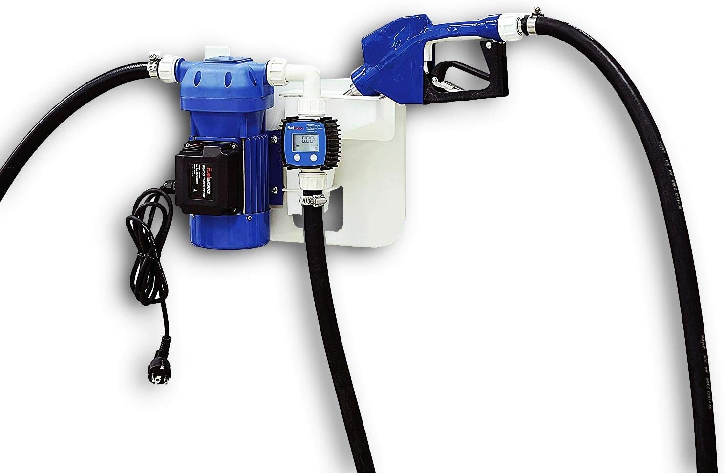 Diesel Exhaust Fluid DEF/UREA Transfer Pump Kit 8GPM/30LPM 120VAC 300W 2.5A 20' Foot EPDM Discharge & 5โ Foot Suction Hose PRO Heavy-Duty Electric Package