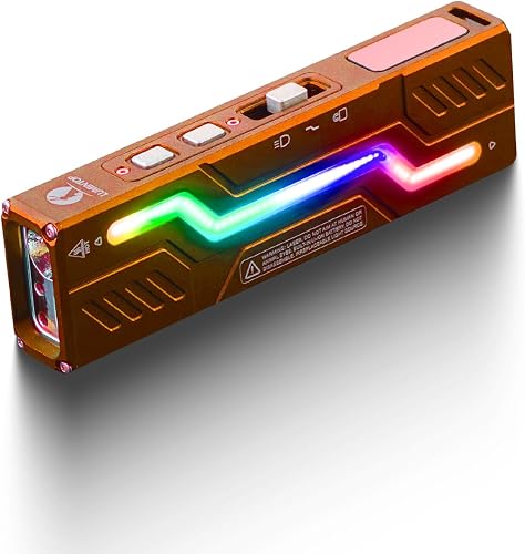 MoonBox 3.0 Multi-Functional Flashlight with 1200 Lumens, UV Detection, RGB Mood Light, Side Work Light, USB-C Rechargeable, IPX6 Waterproof, Compact Flat Design for EDC & Outdoor Adventures