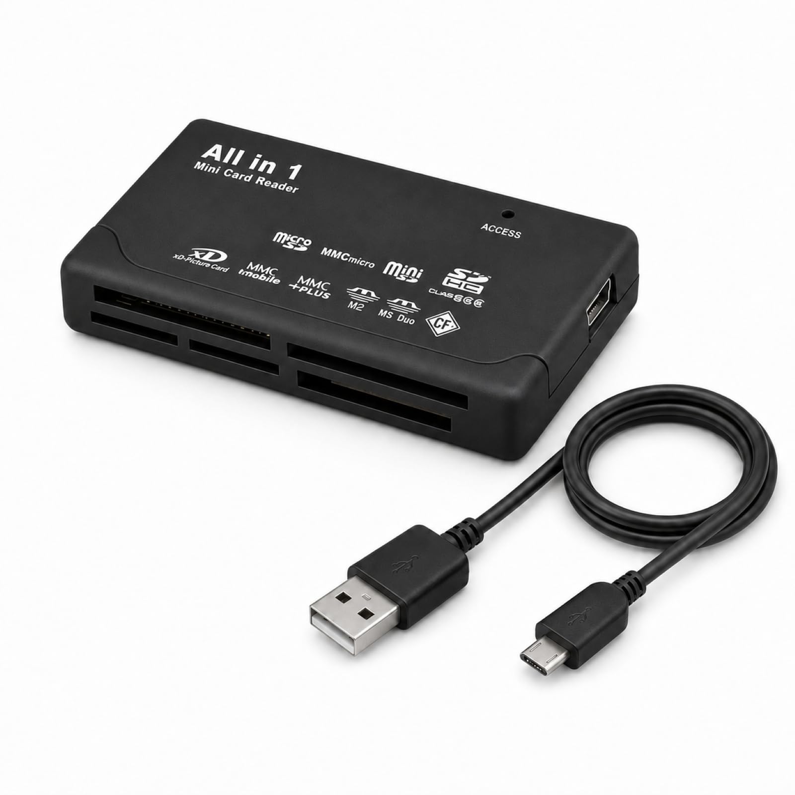 USB C Kartenleser, USB 2.0 Speicherkartenleser 6 in 1 All in One Speicherkartenleser für CF SD xD MS SDHC TF MiniSD, Multi Kartenlesegerät mit schneller Datenübertragung kompatibel mit Windows