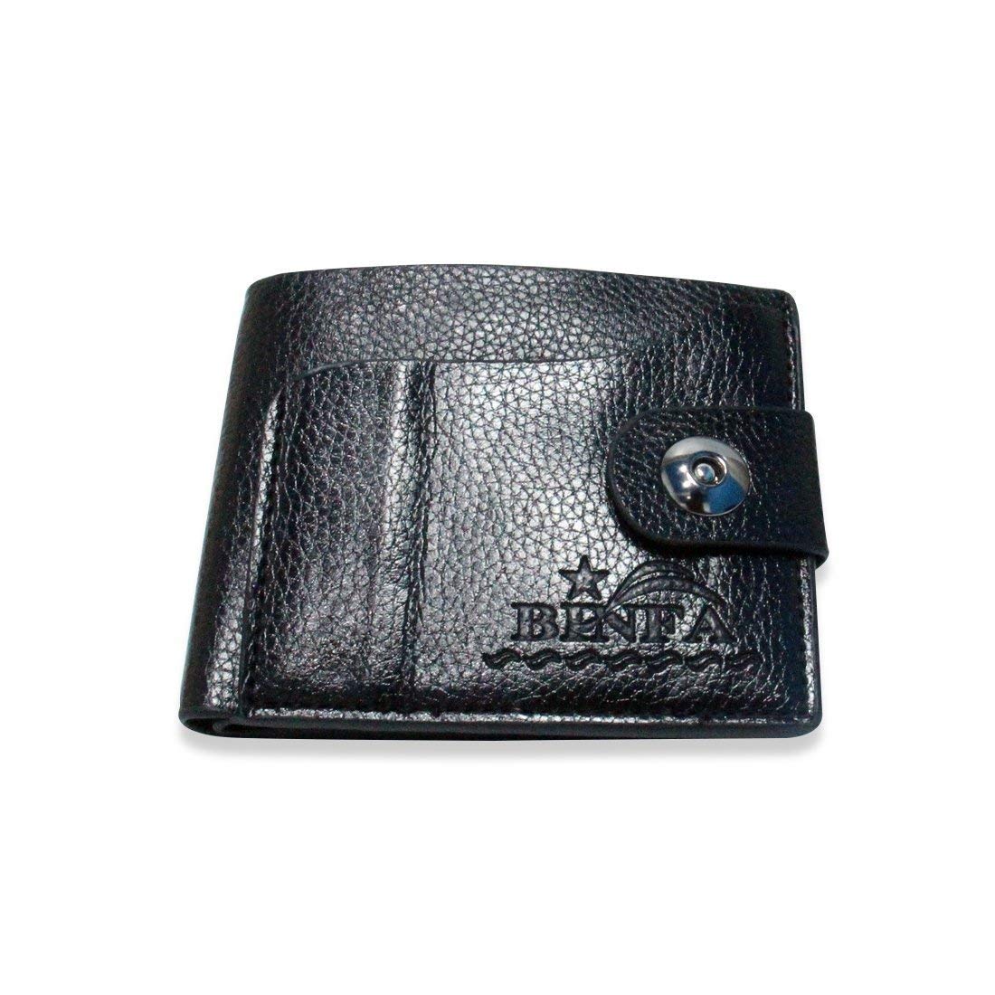Mens Premium Wallet with Magnetic Lock(Black)