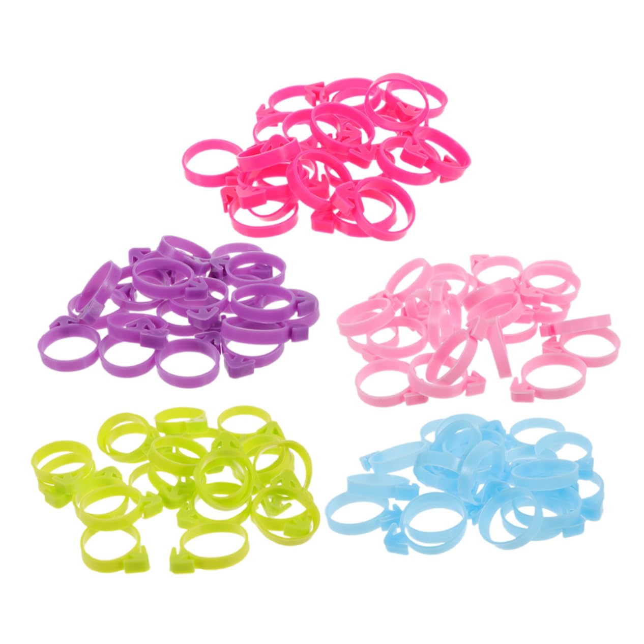 Amosfun 5 Juegos De Bridas De Silicona Versátiles para Manga Pastelera Anillos De Sellado Bridas De Fijación para Hornear Accesorios Decorativos De Cocina 50 Unidades X 5