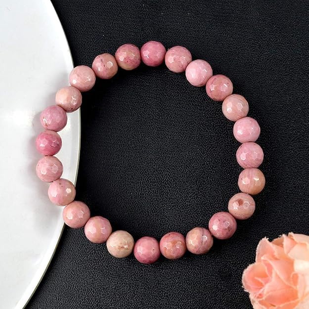 Image of Reiki Crystal Products Natural Crystal Stone 8 mm Faceted Diamond Cut Beads Bracelet for Men & Women | Reiki Charged Gemstone Bracelet | Multiple Stone Variants Available
