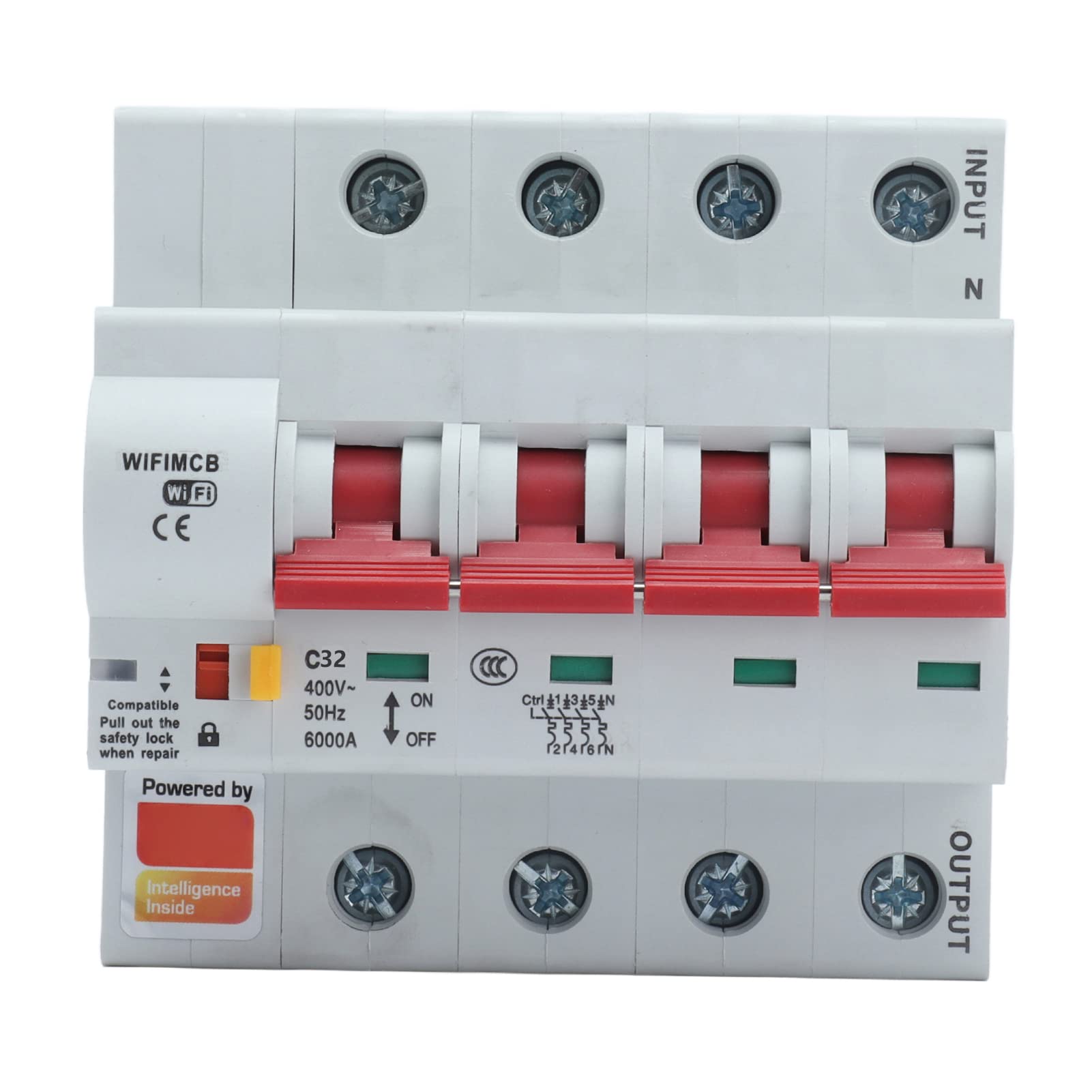 Smart WiFi 4P Interruttore Automatico Interruttore Remoto Blocco di Sicurezza AC 400V Casa (32A)