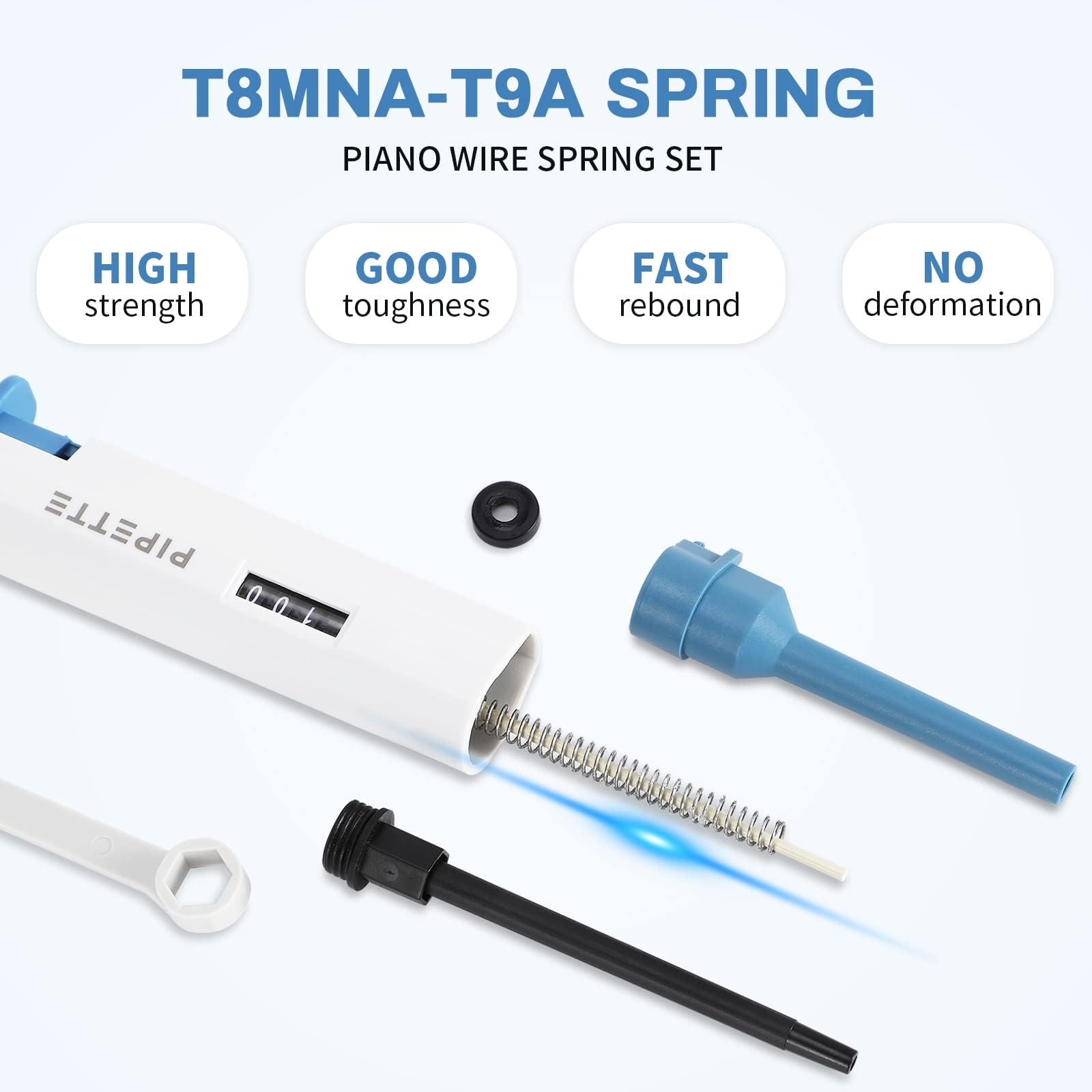 Pipetta, mini pipette, contagocce for pipetta, specifiche opzionali da 0,1-2,5 ul ~ 500-5000 ul, volume regolabile manualmente, alta precisione, pipetta(500-5000ul)