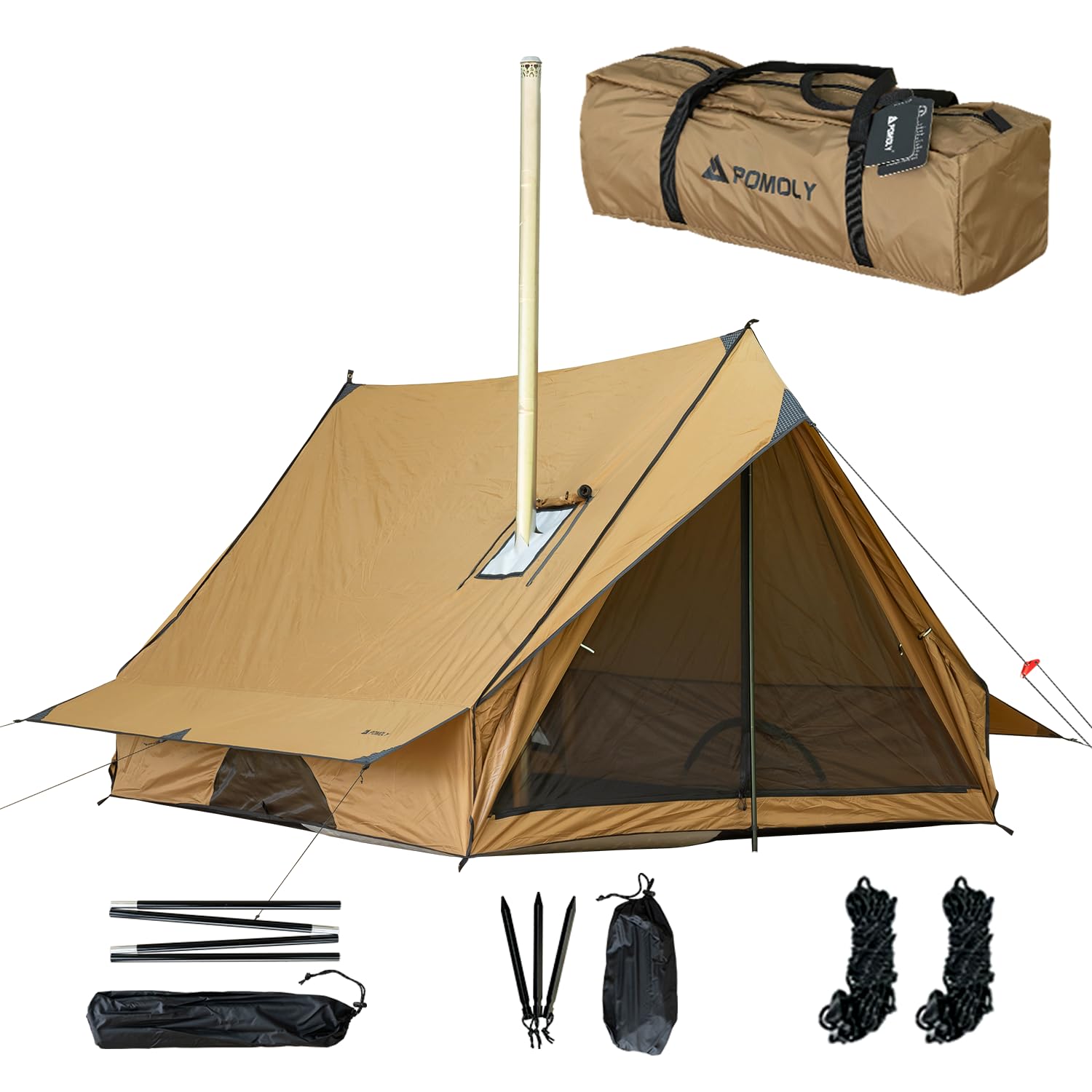 【一泊のみ使用】POMOLY CHALET 70 Pro | ロッジ型テント Amazon.co.jp: POMOLY CHALET 70 Pro ロッジ型テント 2人用 煙突穴付き