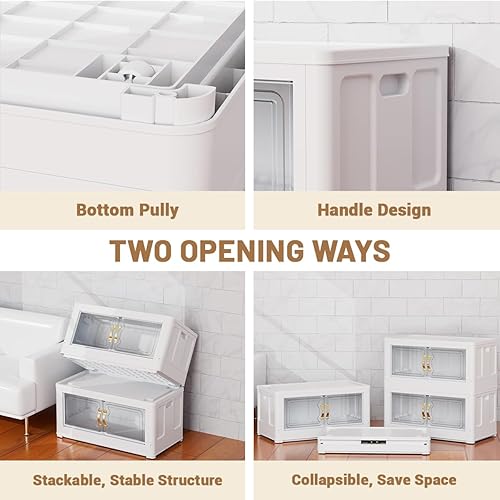 Miniatura 4 de Contenedores de almacenamiento apilables con tapas, organizadores y almacenamiento de armario de 324 cuartos de galón, contenedores de